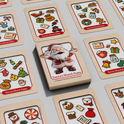 Santa's Match Game | Christmas Matching Card Game | Instant PDF Download
