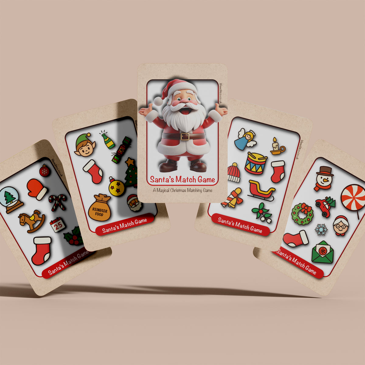 Santa's Match Game | Christmas Matching Card Game | Instant PDF Download